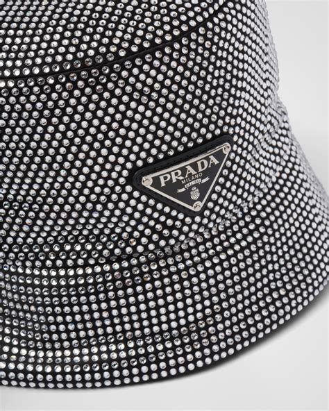 Prada Chapéu Bucket De Cetim Com Cristal 